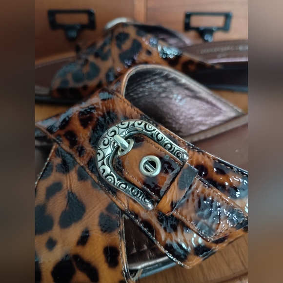 Brighton Brown Leopard Print Women's Sandals_Tiny Wedge_8 - Picture 3 of 6